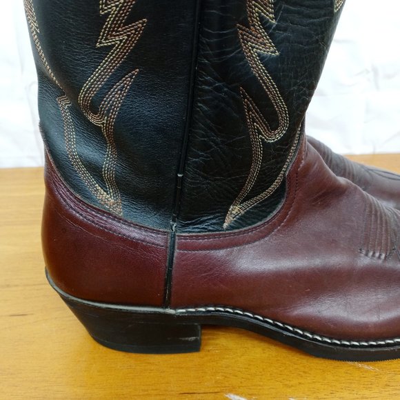 Dan Post Two Tone Leather Western Boots Men\'s 8.5 D Embroidered main image 12